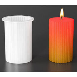 Молд силикононовый «Цилиндр. Полоски тонкие» 6,5 х 6,5 х 8,7 см