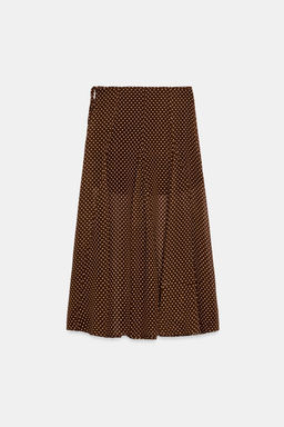 FALDA MIDI LUNARES / Marr?n / Crudo - Zara фото 7