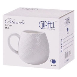 52101 GIPFEL Кружка BLANCHE 400 мл. Материал: фарфор. Цвет: белый. - Werner фото 2
