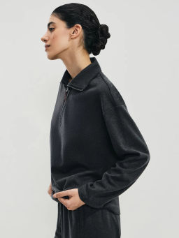 Джемпер на молнии с отложным воротником / Zarina фото 4