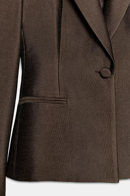 BLAZER ENTALLADA SATINADA / Marr?n - Zara фото 9
