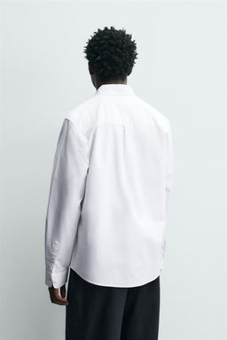 CAMISA ESTRUCTURA OXFORD / Blanco - Zara фото 3