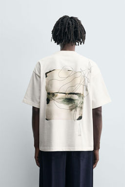 EMBROIDERED PHOTOGRAPHIC PRINT T-SHIRT