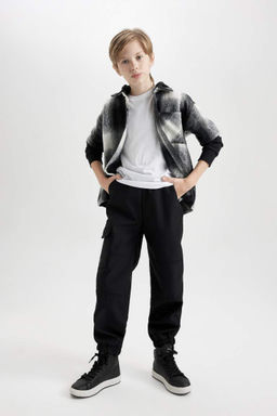 Брюки Jogger Leg для мальчиков с плюшевой флисовой подкладкой - Defacto фото 2