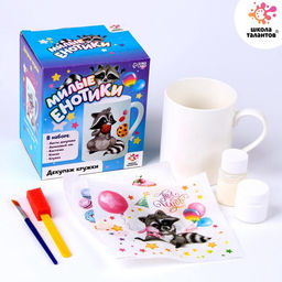 Декупаж кружки «Енотик», набор для творчества