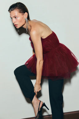 Top bandeau en tul plisado - H&m фото 3