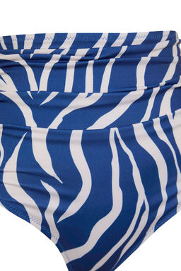 Zebra Desenli Toparlay?c? Yuksek Bel Hipster Core Bikini Alt? TBESS20BA0018