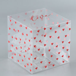 Цена за 2 шт. Коробка подарочная ПВХ, упаковка, «Любовь внутри», 12×12×12 см