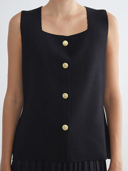 Kare Yaka Kad?n Triko Yelek