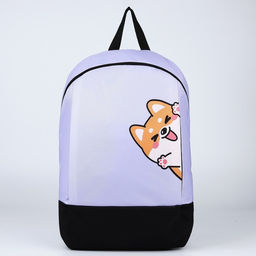 Рюкзак текстильный Корги, 46х30х10 см, вертик карман, цвет фиолетовый - Nazamok фото 2