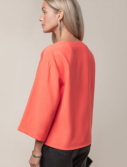 VILATTE / Свободная блузка из плотного лиоцелла  фото 2