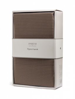 Простыня сатин-страйп 160x240 коричневый сатин - Denastia фото 5