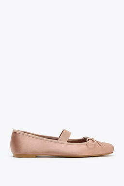 SATIN BALLET FLATS WITH BOW - Zara фото 3