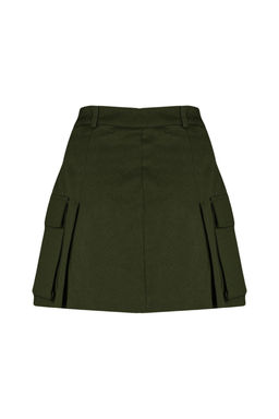 Haki Kargo Cepli Dokuma Etek Gorunumlu Sort TWOSS23SR00041