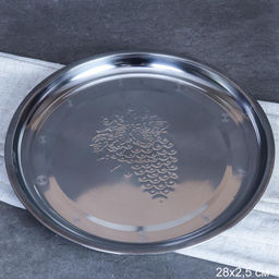Блюдо 28 см металл с декором Виноград /h=2/ CU-4 /уп 200/ 0.100 - Галеонтрейд фото 3