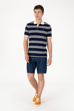 Erkek Regular Fit Polo Yaka Lacivert Ti__rt Sepette S_rpriz _ndirim