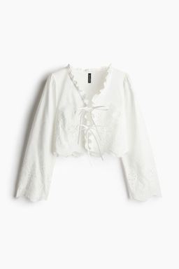 Blusa de algod?n con bordado ingl?s