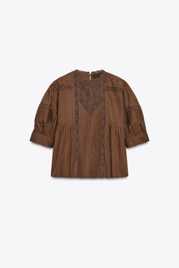 ZW COLLECTION LACE BLOUSE - Zara фото 5