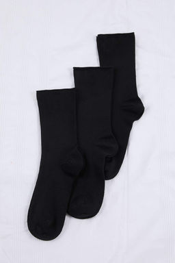 Siyah 3lu Duz Jakar Orme Corap THMSS26CO00007