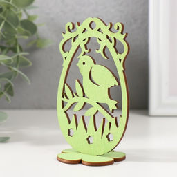 Цена за 3 шт. Декор Пасхальный "Птенчик" 6,5х4,7х10,3 см (набор 2 детали) салатовый