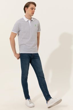 U. S. Polo Assn Мужская темно-синяя футболка с воротником-поло - U.s. polo assn фото 4