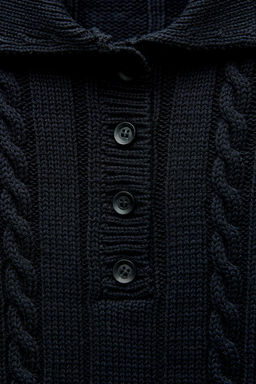 CONTRAST PIPING KNIT POLO SWEATER - Zara фото 9