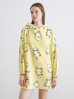 Kap??onlu Oversize Kad?n Pel?? Pijama ?st?