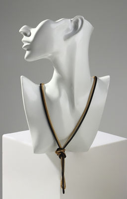 Бусы 2 нити Трансформер (несколько способов носки), цвет чёрно-золотой, 118 см