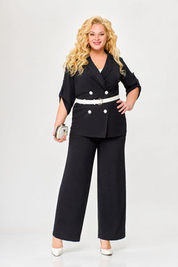 Блуза Swallow 803.2 черный+серебряный узор фото 264