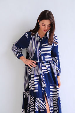 Martichelli Платье синее спринтом  фото 13