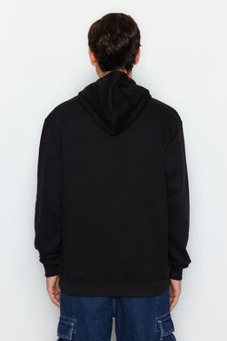 TRENDYOL MAN Siyah Regular/Normal Kesim Uzay Nak?sl? Kapusonlu Ici Polar/S?cak Tutan Sweatshirt TMNAW24SW00101 - Trendyolmilla фото 12