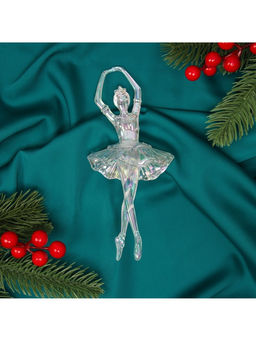 Цена за 2 шт. Ёлочная игрушка «Зимнее волшебство. Балерина пышная юбка перелив» пластик, 17×7.5 см, прозрачный