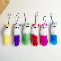 Цена за 12 шт. Брелок для ключей на подвеске Пушистик. Котик, на сумку, рюкзак, МИКС - Simaland фото 2