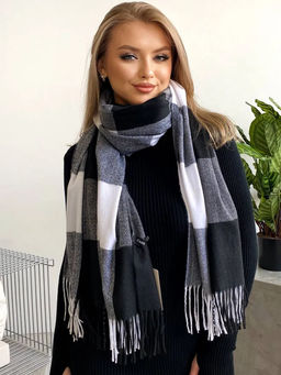 Палантин в клетку из кашемира, мультицвет - Greta фото 2