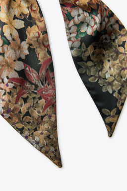 PRINTED TIE SCARF WITH FLOWERS - Zara фото 4