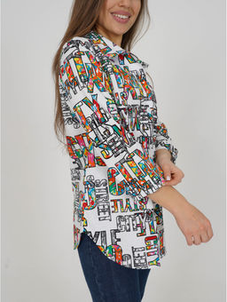 Жанетта туника женская (полоса синий) - Lovetex фото 39