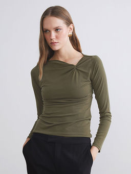 Asimetrik Yaka B?zg?l? Bluz