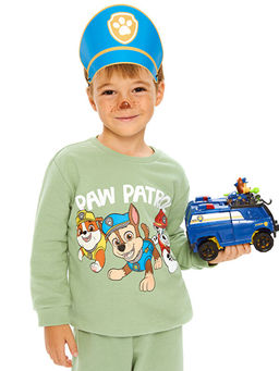 Bisiklet Yaka Uzun Kollu Paw Patrol Bask?l? Erkek Bebek Sweatshirt
