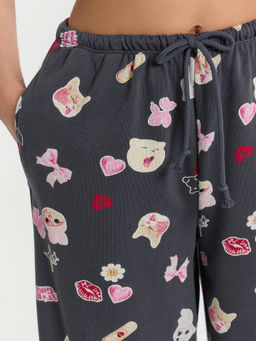 Брюки домашние женские серые с принтом - Mark formelle фото 4