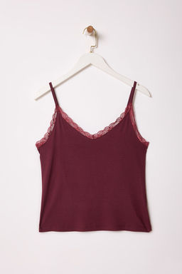 TRENDYOLMILLA Bordo Dantel Detayl? Regular/Normal Kal?p Ask?l? Orme Atlet TWOSS25AL00046  фото 5