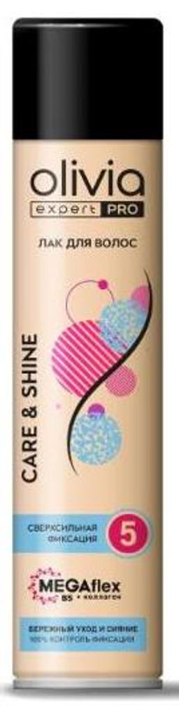 Olivia Лак д/волос Expert PRO "Care&Shine" ССФ (300мл).12