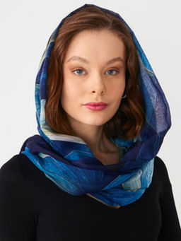 Большой, мягкий, тонкий и очень нежный двусторонний палантин с рисунком в стиле арт-дек - Tantino фото 16