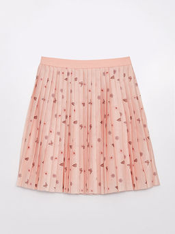 Beli Lastikli Bask?l? K?z ?ocuk Etek