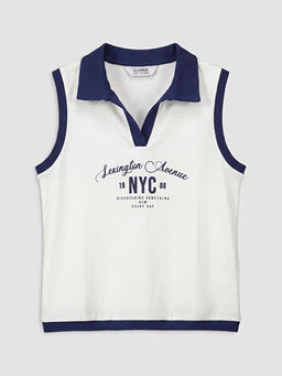 Polo Yaka NYC Bask?l? K?z ?ocuk Atlet