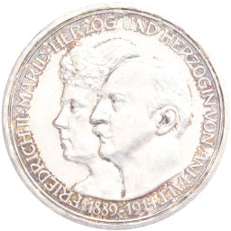 3 марки 1914 года Германия (Ангальт) 25 лет свадьбе Фридриха II и Марии Баденской