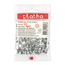 Пайетки Zlatka россыпью ZC 6 мм 5 х 10 г №09 золото - Preciosa фото 4