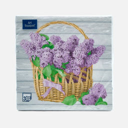 Ф216 Салфетки Art Bouquet 33*33, 3-х сл, 20л. "Корзина с сиренью" /12
