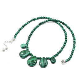 Колье с натуральным малахитом, 45см Радуга камня