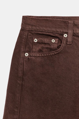 BERMUDA DENIM RELAXED TIRO MEDIO ZW COLLECTION / Granate oscuro - Zara фото 9