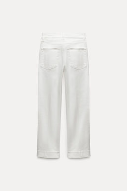 ZW COLLECTION BOOTCUT HIGH-WAIST CROPPED JEANS - Zara фото 3